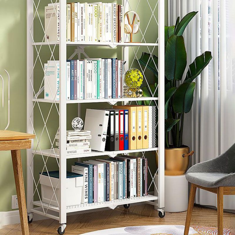 3/4/5-Shelf-Stahl Industrial ETAGERE BOOKSELE SCHELICE SPICAL OPEN BOOKSELEL mit Zauberrädern