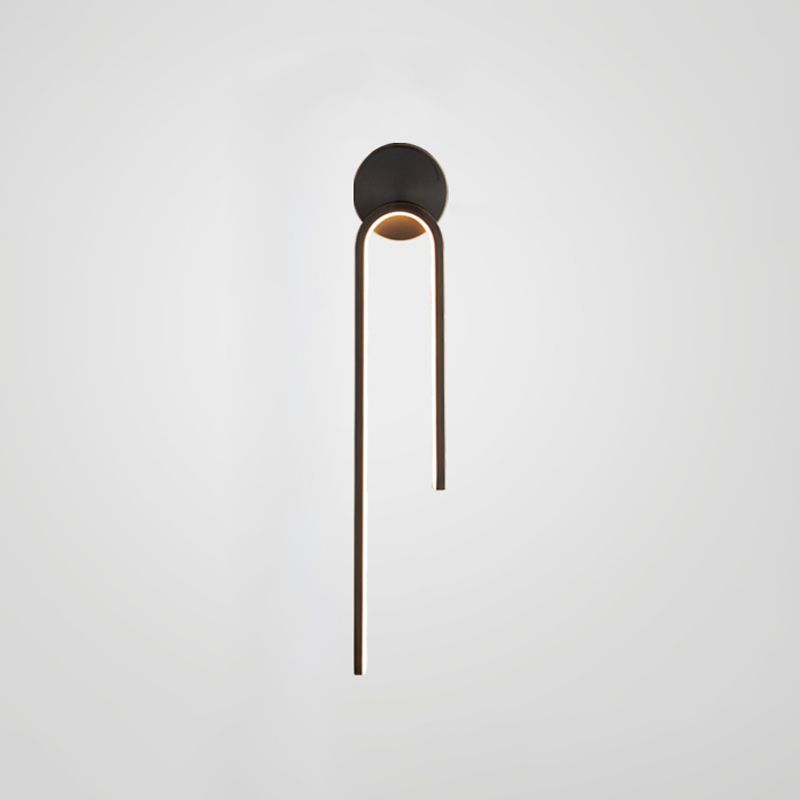 Metall Geometrische LED -Wandmontaglampe Moderne Stil 1 Leichte Leuchtenleuchten in Schwarz