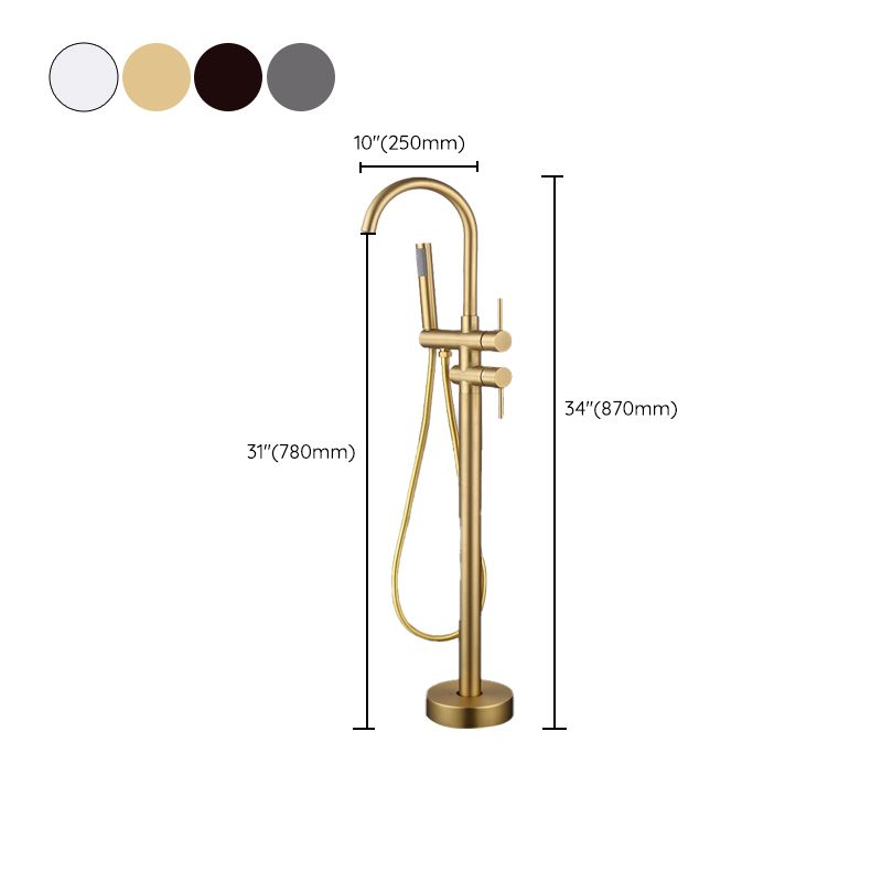 Floor Mounted Metal Freestanding Tub Filler Swivel Freestanding Faucet