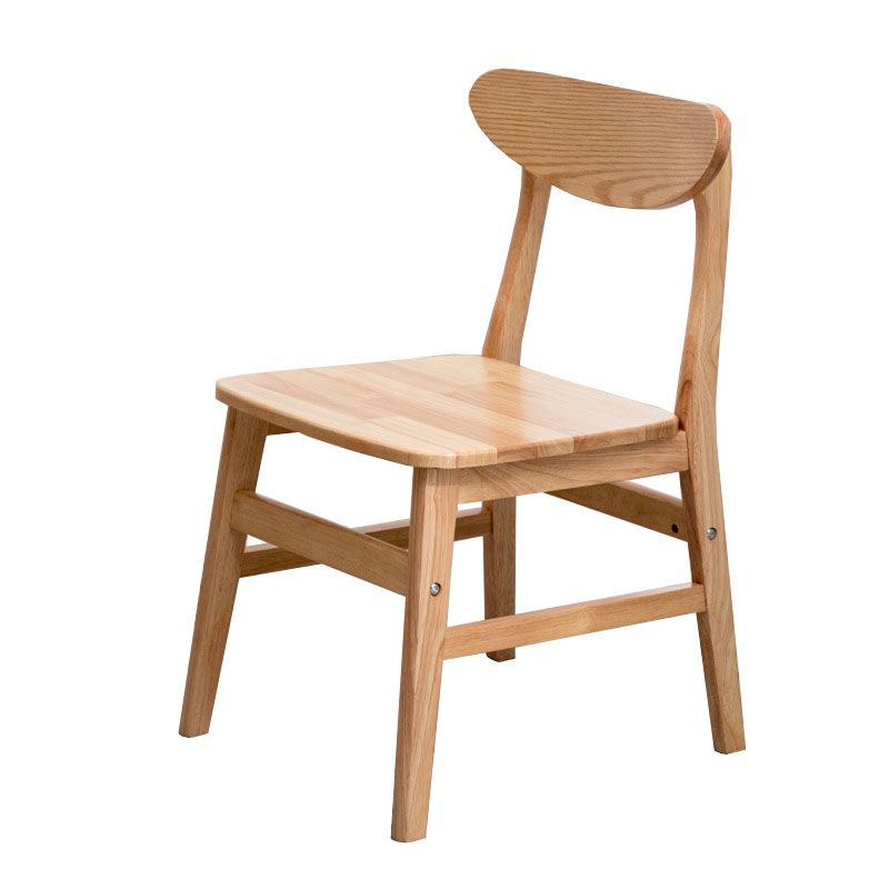 Silla lateral casera tapizada escandinava Silla de comedor natural con respaldo abierto