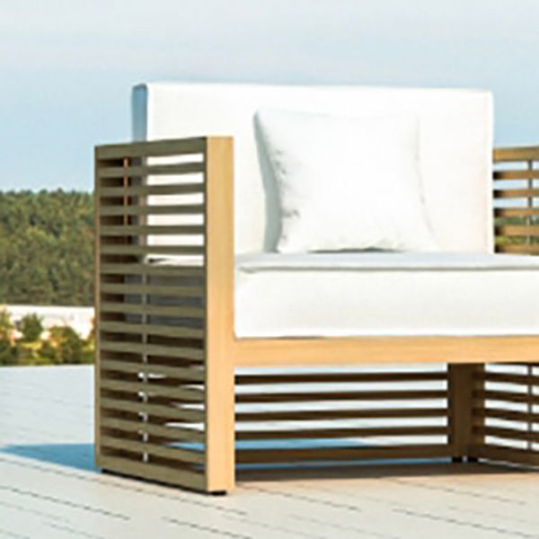 Contemporary Water Resistant Patio Sofa Solid Wood Outdoor Patio Sofa