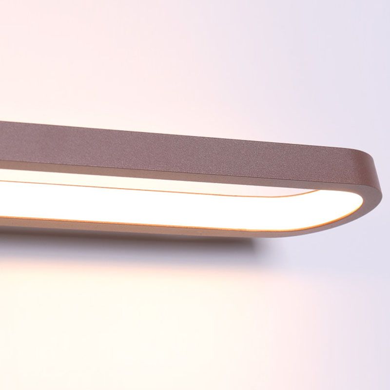 Linear Modern Style Vanity Light Metal 1 Light LED Mirror Light for Bathroom in Brown