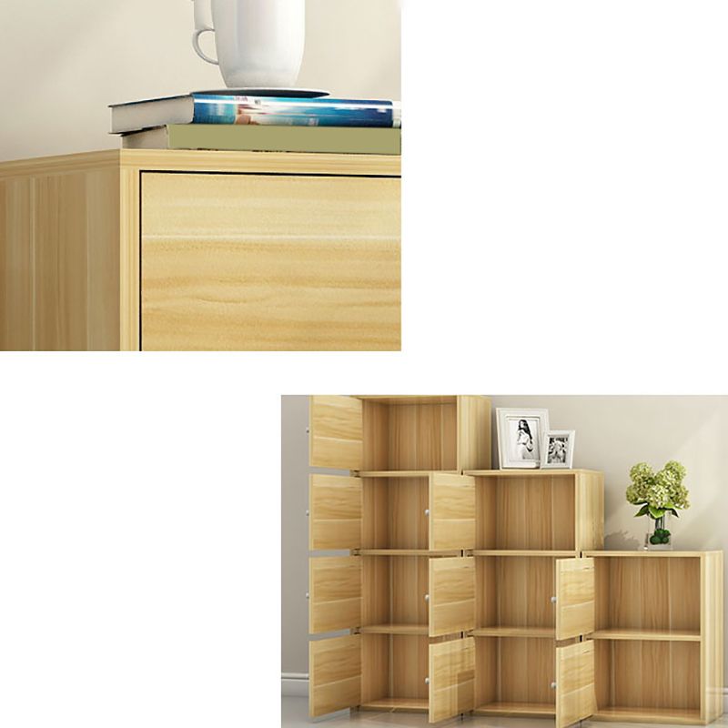Scandinavian 15.7"L Book Shelf Wood Standard Bookcase With Doors
