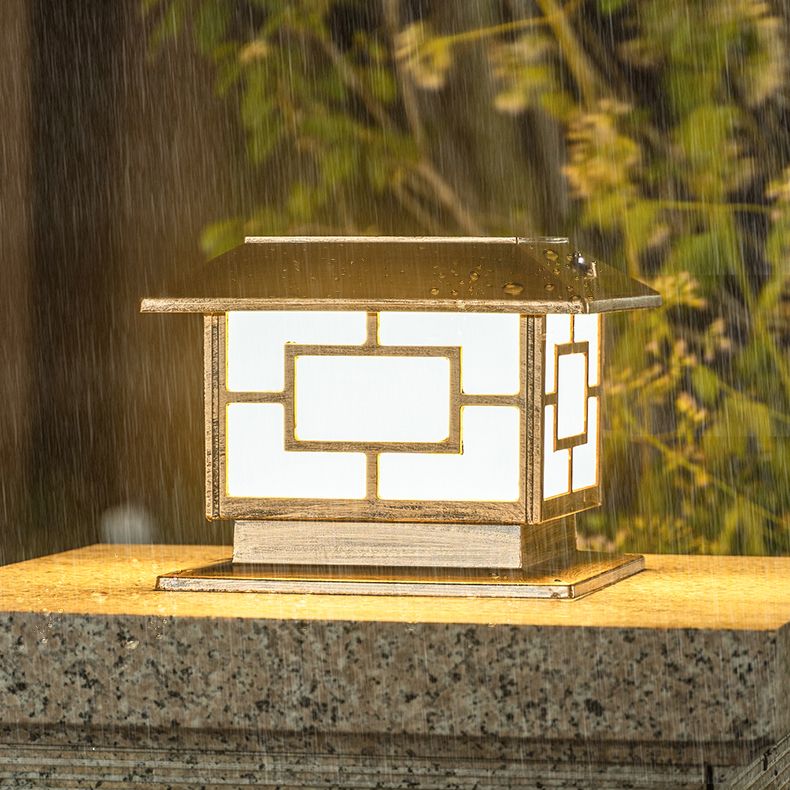 Simple LED Pillar Light Modern Solar Lighting Fixture for Garden