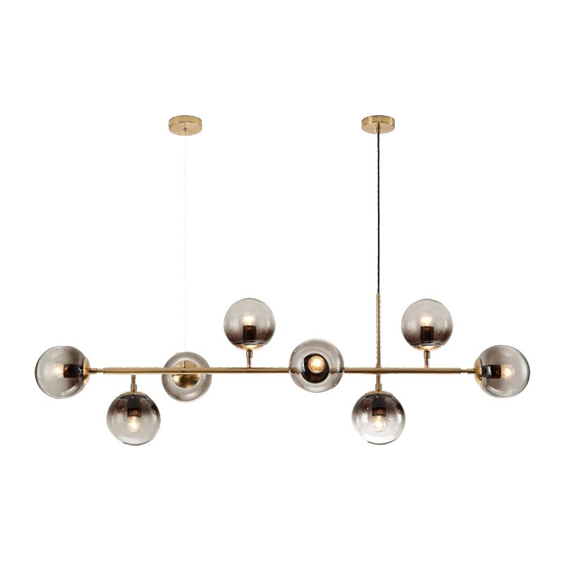 Modern Island Lighting Fixture Glass Ball Shade Hanging Light for Dining Room
