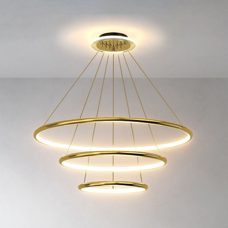 Wheel Shape Chandelier Lights Modern Metal Chandelier Lighting Fixtures in Gold