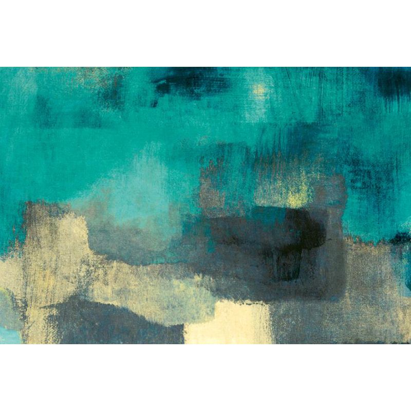 Modern Abstract Hand-Print Mural Green Waterproofing Wall Art for House Interior