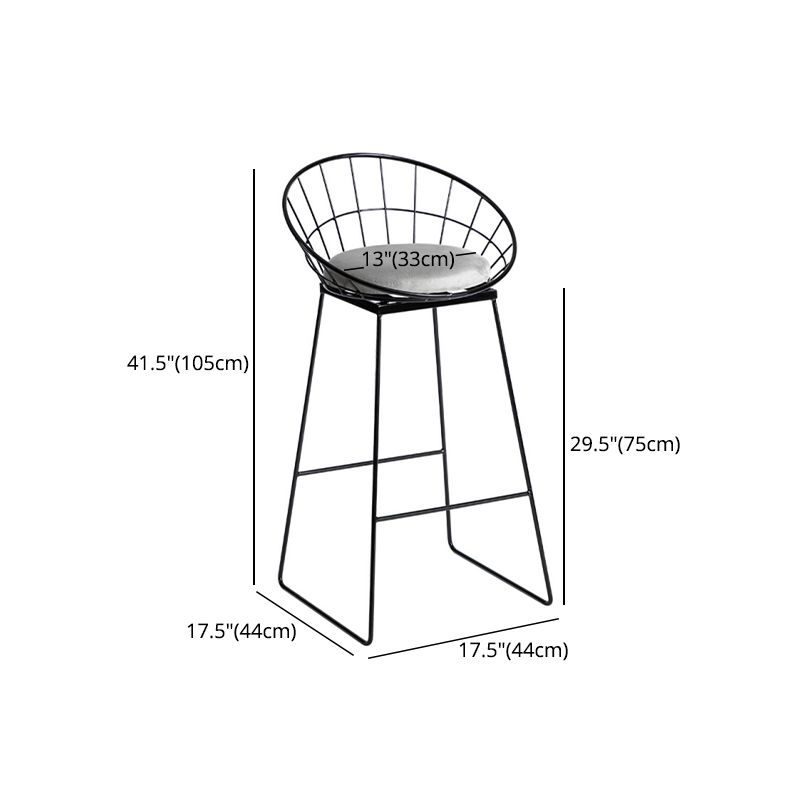 Industrial Bar and Counter Stool Metal Stool with Black Base