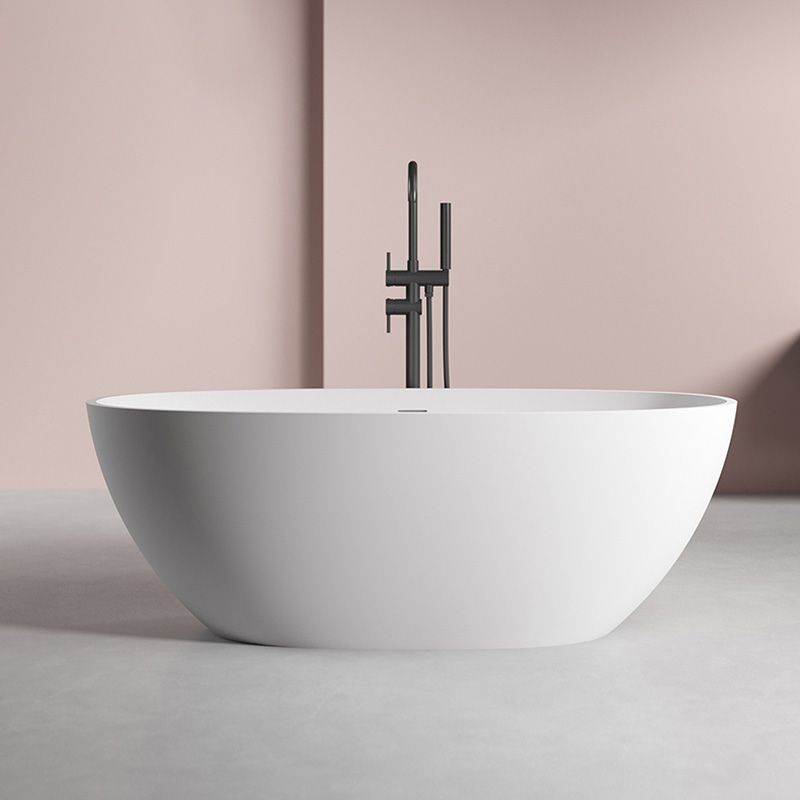 Modern Oval Bathtub Stand Alone Stand Alone Soaking Back to Wall Bath