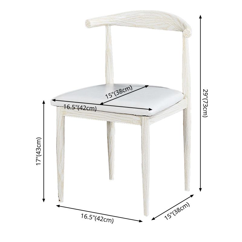 Contemporary Home Side Chair Open Back Metal Dining Room Chair Upholstered
