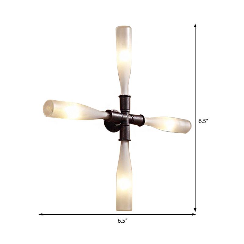 Industrieweinflasche Lampe 4/5-Bulb Frosted Glass Wall Montage Light in Rost für Esszimmer