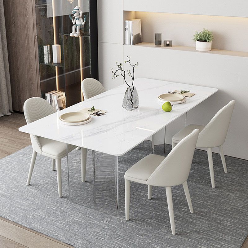 Sintered Stone Dining Table Acrylic Base Table for Dining Room