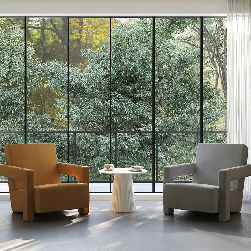 Mid-Century Modern Solid Color Accent Armchair Fixed Back Arm Chair for Living Room