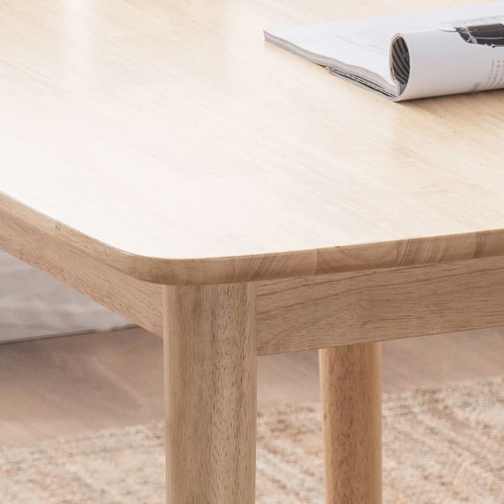 Mesa de comedor contemporánea Rectángulo de madera de goma de madera maciza 4 patas Mesa para el hogar