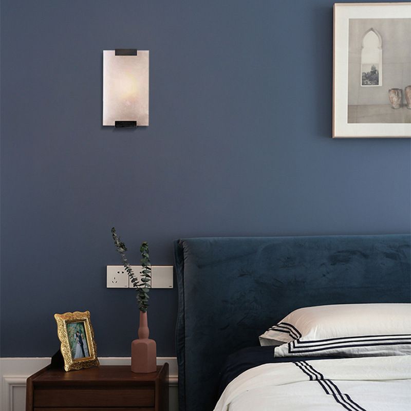 Modern Brass Wall Light Rectangle Shape Wall Sconce Light for Bedroom