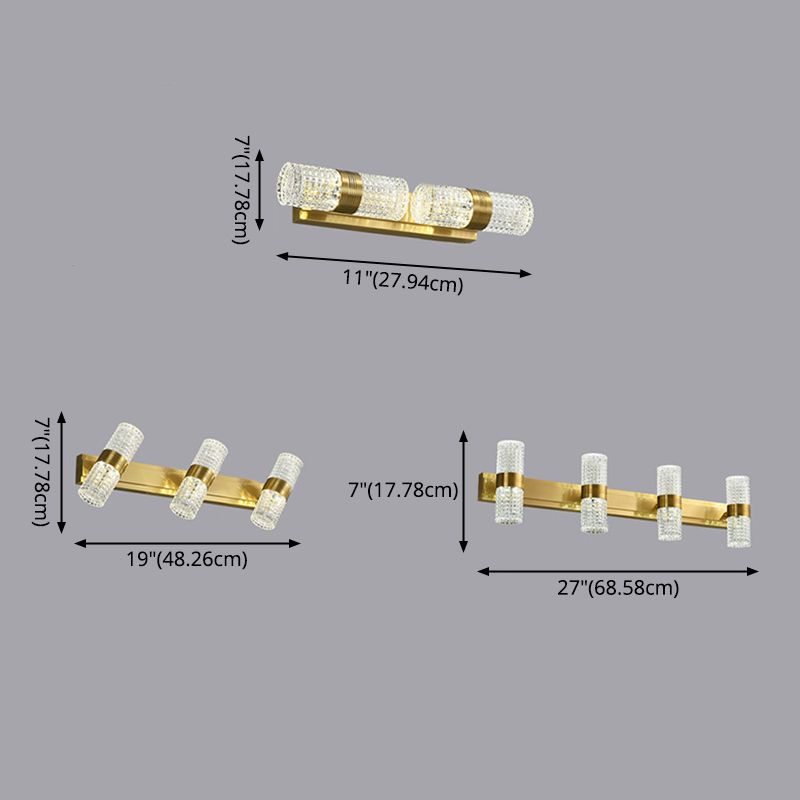 Postmodern Simplicity Cylinder Vanity Sconce Lights Acrylic Wall Mount Light Fixture for Bathroom