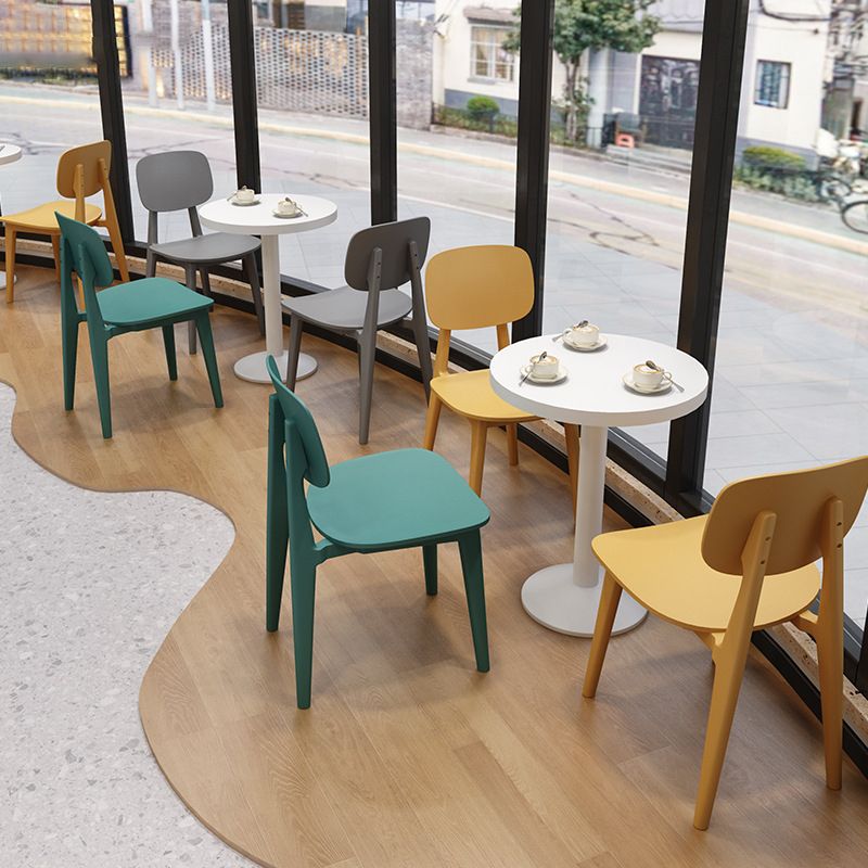 Nordic Style Armless Chair Plastic Open Back Dining Side Chair (Set of 3/6)