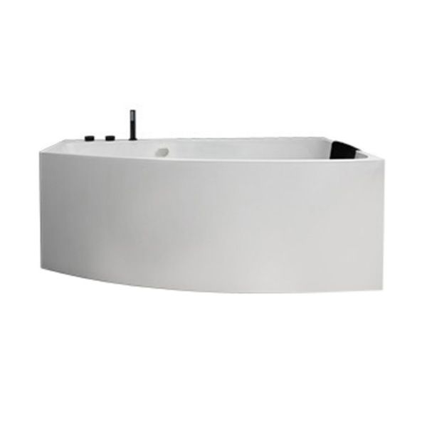Modern Corner White Bathtub Back to Wall with Drain Bath Tub
