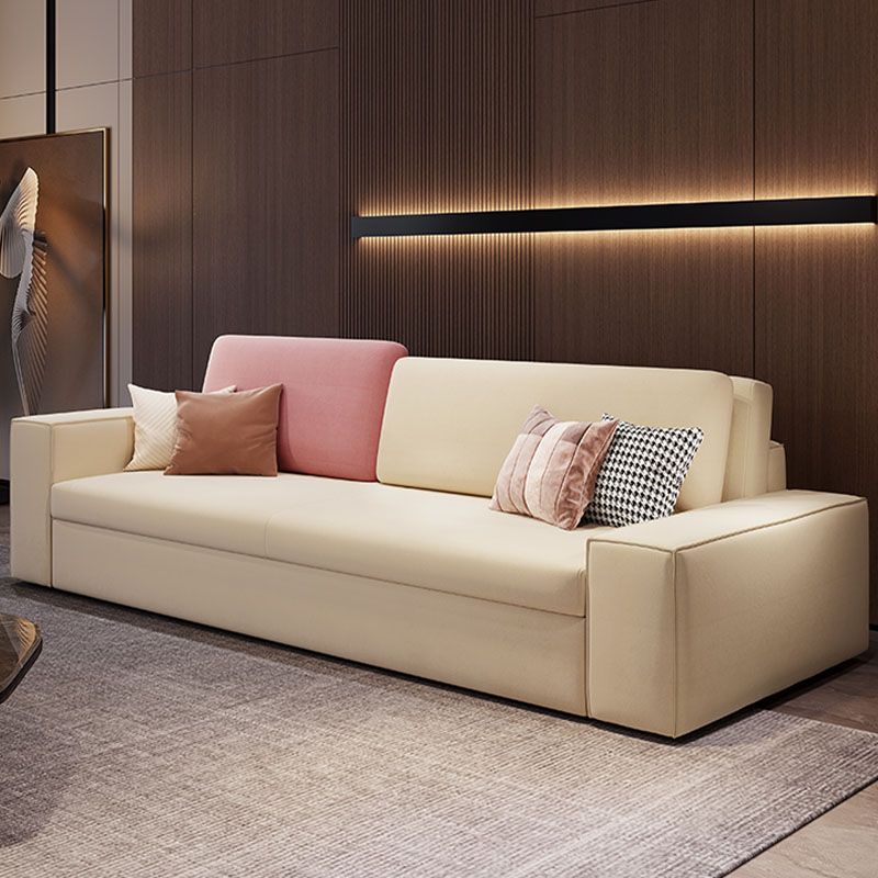 Convertible Sofa Bed Square Arm Standard Settee Furniture with Storage