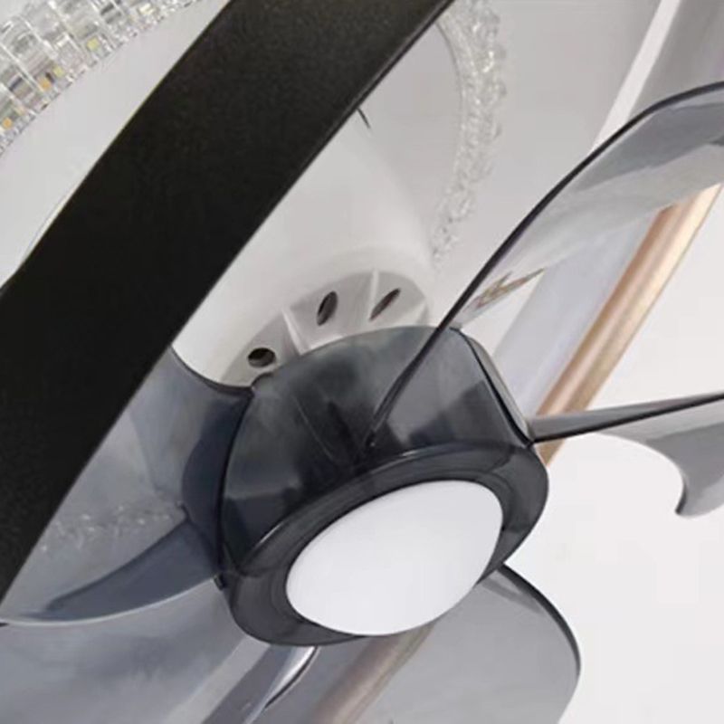5-Blade Children LED Ceiling Fan Metallic Polish Finish Fan with Light for Room