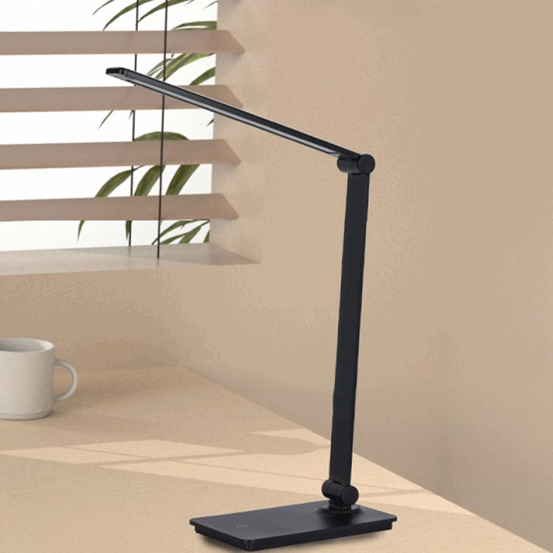Lampada da tavolo pieghevole in metallo per camera da letto, lampada da tavolo USB con controllo touch-sensor stile task