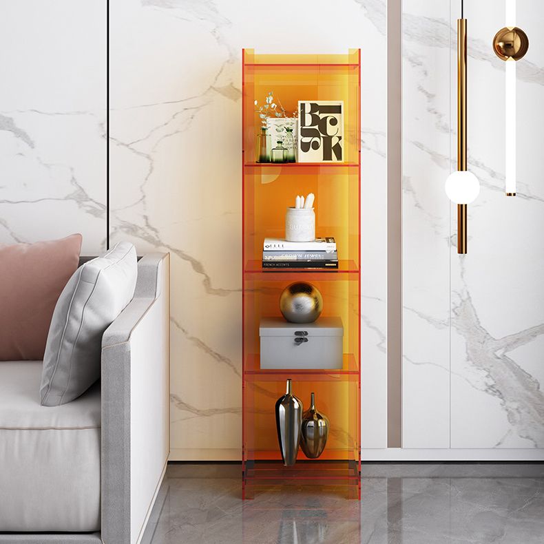Modern Style Closed Back Bookcase Acrylic Standard Bookshelf