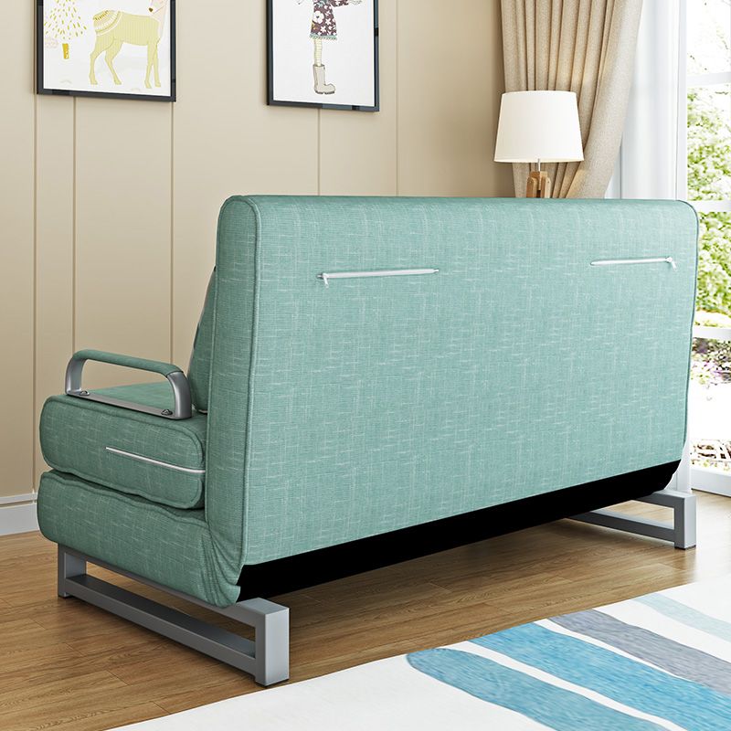 Contemporary Convertible Armless Bed Sofa Couch with Pillows