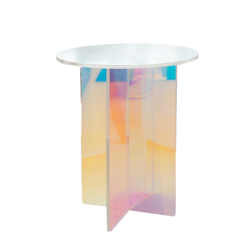 Multi-Color Accent Side Table Round Shape Plastic Table for Bedroom