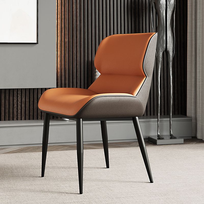 Chaises de salle à manger en cuir de style scandinave, chaises d'appoint à bras à oreilles pour usage domestique