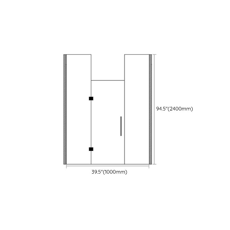 Frameless to Ceiling Bathroom Screen, Swing Tempered Glass Shower Door