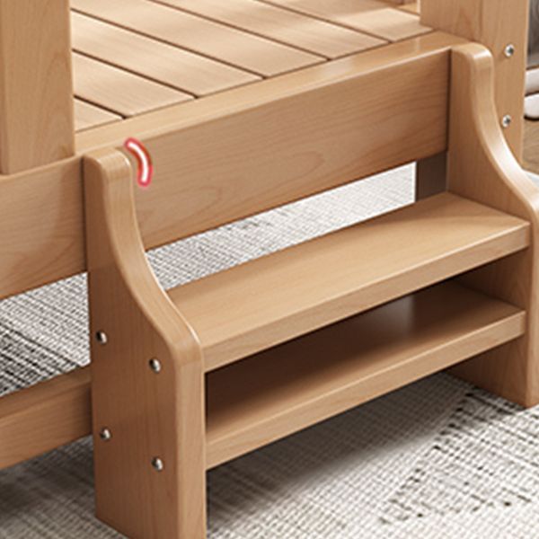 Glam Style Beech Wood Nursery Bed with Mattress and Guardrail