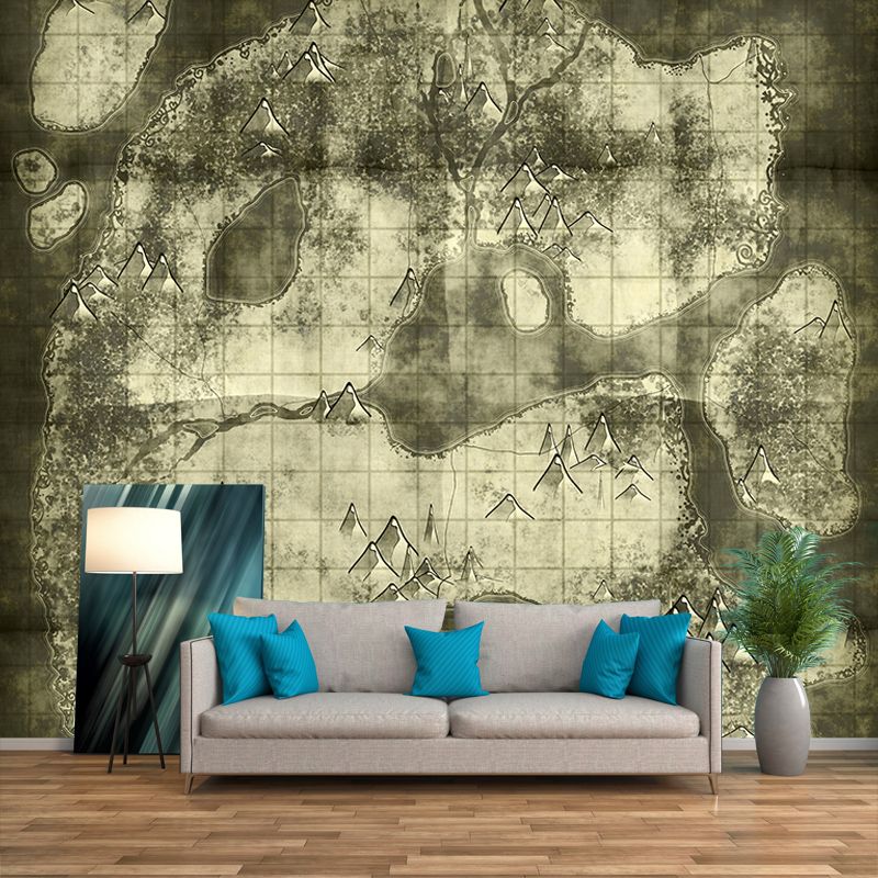 Bright Color Wall Mural Wallpaper Map Sitting Room Wall Mural
