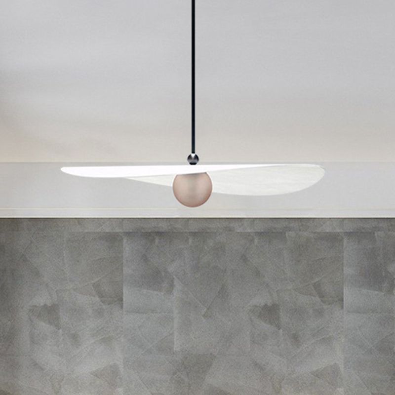 Luz de techo colgante delgado blanco Minimalista 1 Lámpara de suspensión acrílica ligera para dormitorio