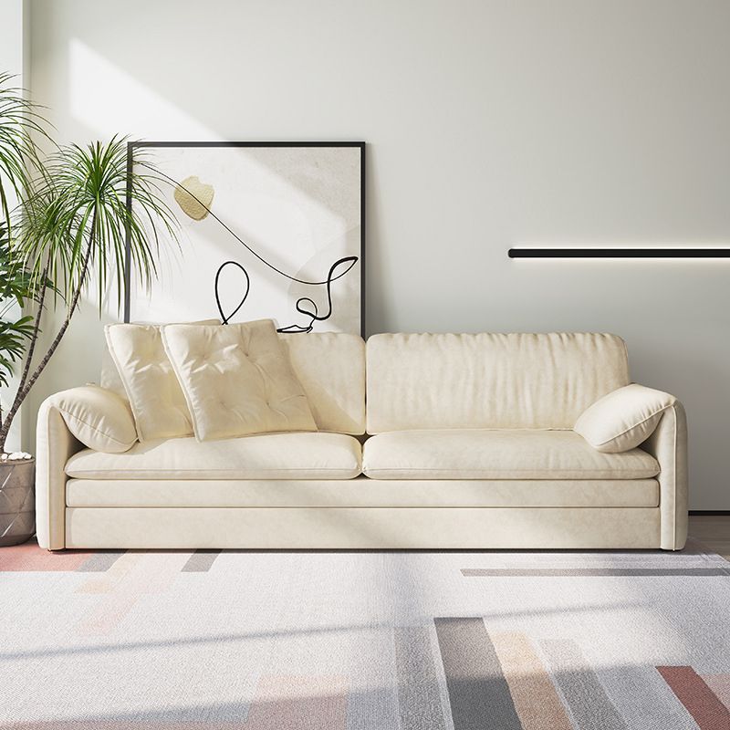 Glam Styled Fiber Sleeper Sofa Upholstered Pillow Top Arms Sofa Bed