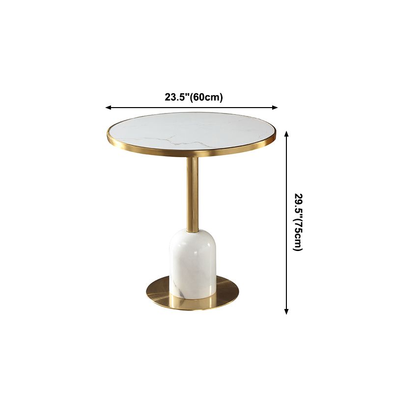 Round Stone Dining Table Traditional Luxury Dining Room Collection with Pedestal Base