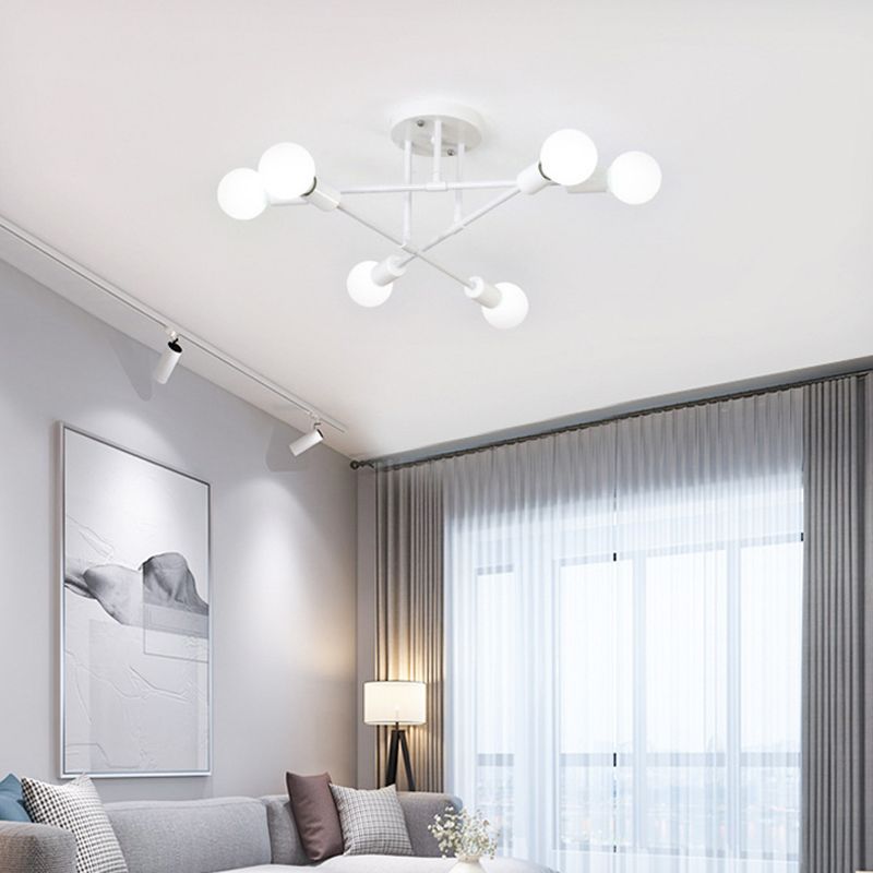 Sputnik Semi Flush Light Fixture Minimalist Style Metal Semi Flush Mount Ceiling Fixture