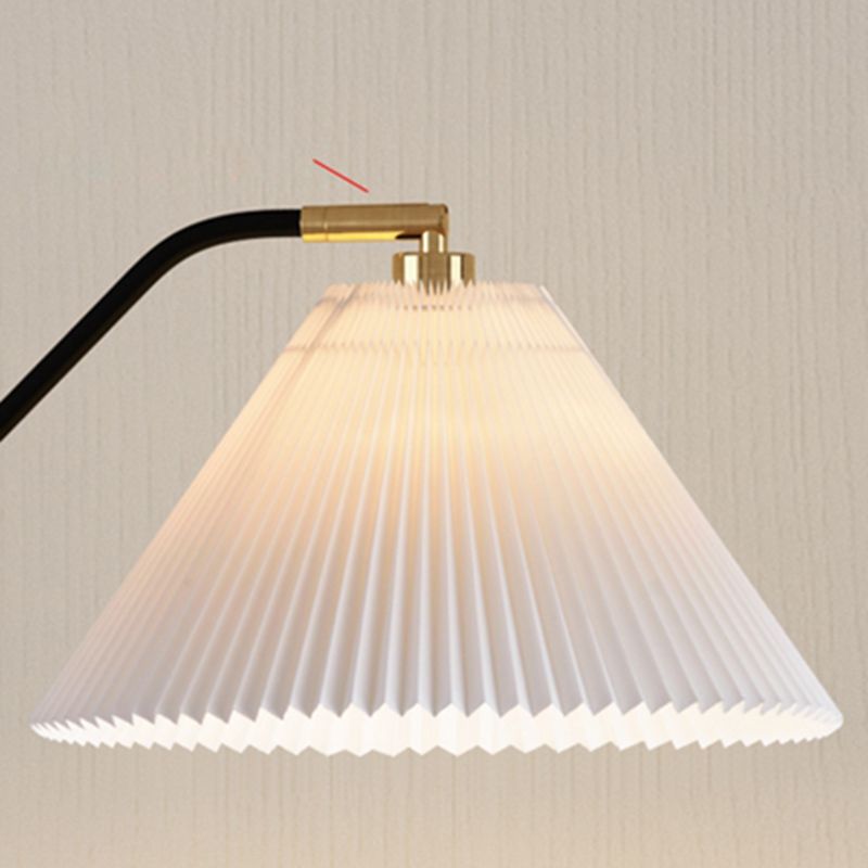 Lámpara de pie colorida nórdica, lámpara de pie con sombra de arpillera y mesa para sala de estar