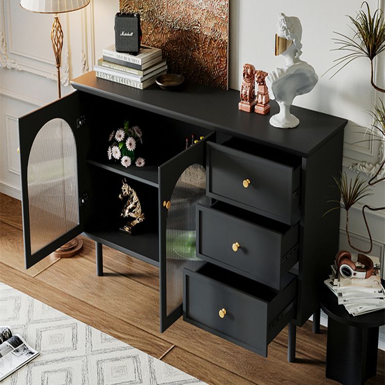 Glam Style Cabinets Storage Buffet Stand Wood Buffet Sideboard with 3-Drawers