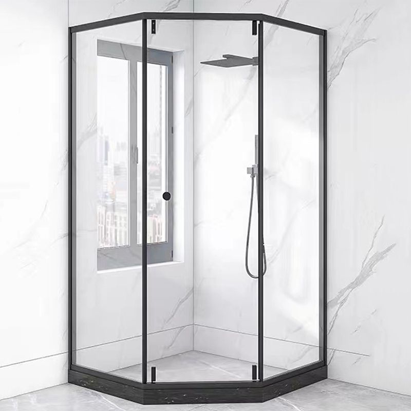 Framed Single Sliding Shower Enclosure Neo-Angle Black Shower Enclosure