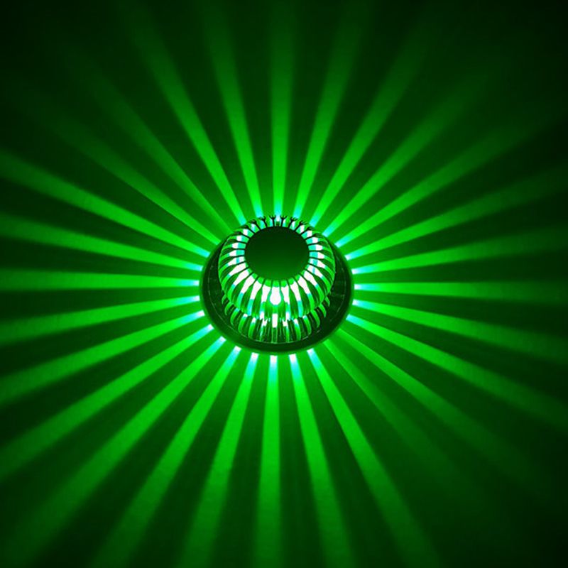 Modern Style LED Wall Lamp Sliver Metal Hollowed Out Sconce Lighting in RGB Color Light with Remote Control