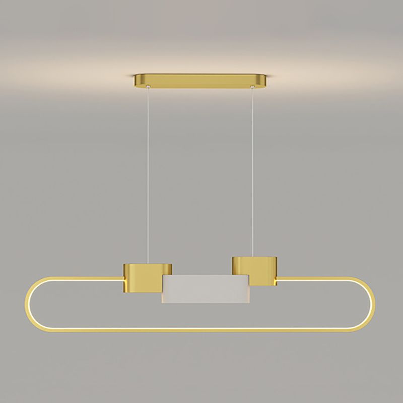 LED Esszimmer Island Lampen Einfachheit Oval Metall Anhänger Leuchte