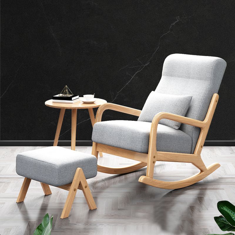Simple Style Lounge Chaise Lazy Chair Wood Rocking Chair for Living Room