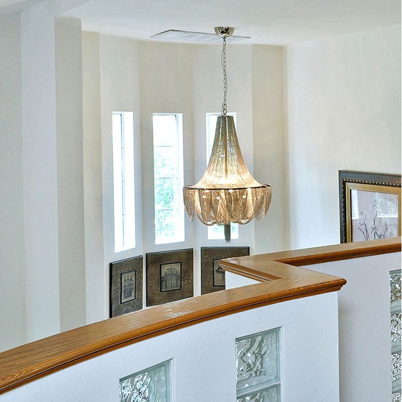 Ketting moderne stijl kroonluchter hanglamp metalen 8-lichts hanglampvoeturen