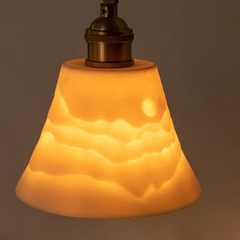 Application murale à tête simple contemporaine blanc cérame en céramique mural luminaire monté