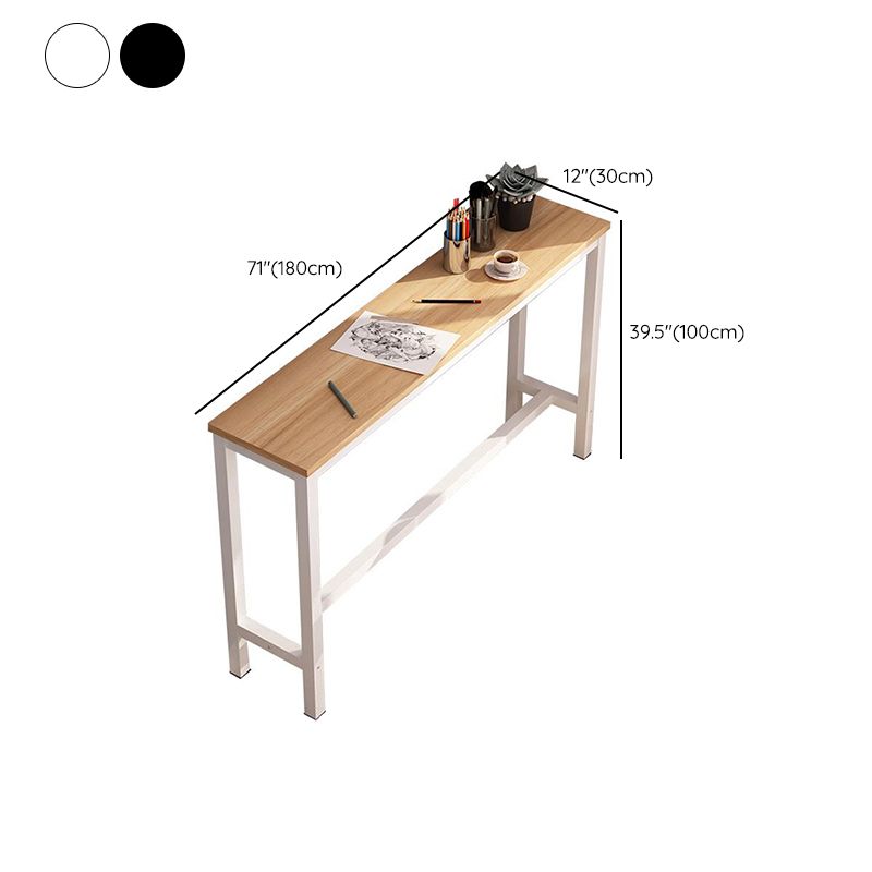 Contemporary Manufactured Wood Bar Table with Metal Base for Home