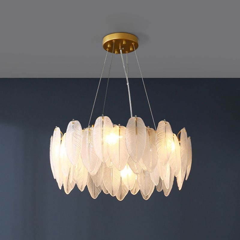 Circle Chandelier Light Fixture Designer Modern Simplicity Glass Pendant Lighting for Restaurant