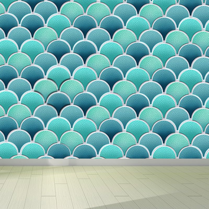 Fishscale Wall Covering Mural Modern Waterproofing Living Room Wall Decor, Custom Size