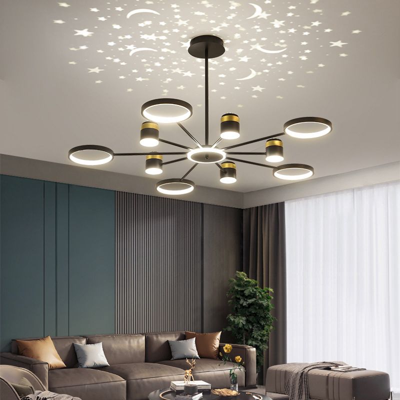 Multi -Light einzigartige hängende Kronleuchter moderne Metallhängelampe für Schlafzimmer