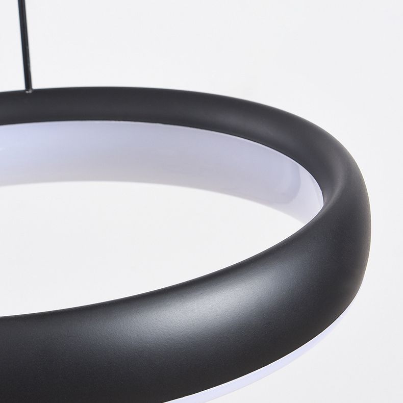 Circular Hanging Pendant Lights Modern Style Metal Chandelier Light Fixture