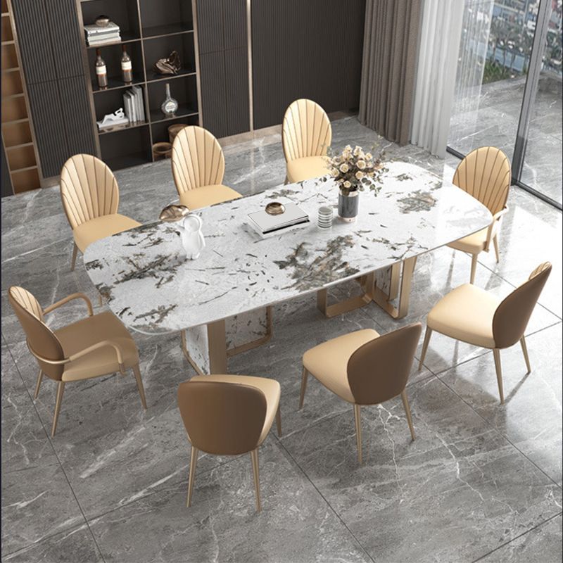 Upholstered Dining Chairs Beige Faux Leather Kitchen Dining Chairs